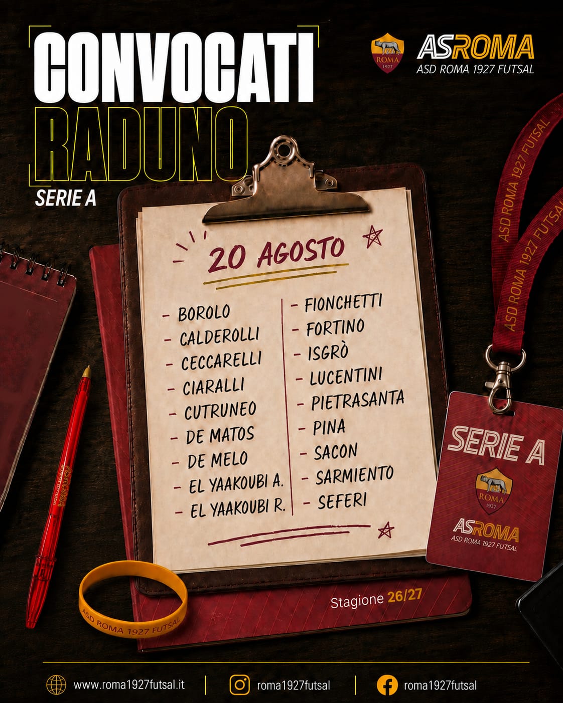I convocati di Reali per il Raduno del 20 agosto